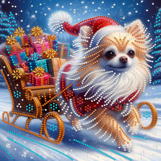 Christmas Puppy - Special Shaped Drill Diamond Painting 30*30CM