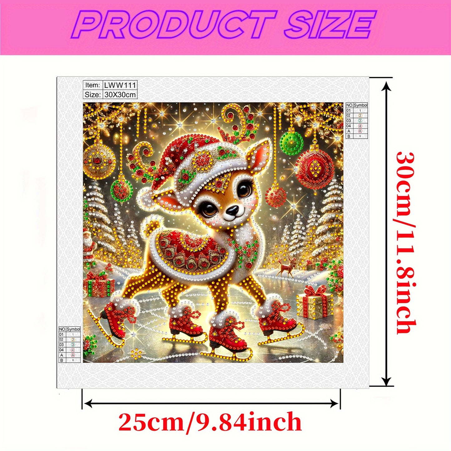 Christmas Fawn - Special Shaped Drill Diamond Painting 30*30CM