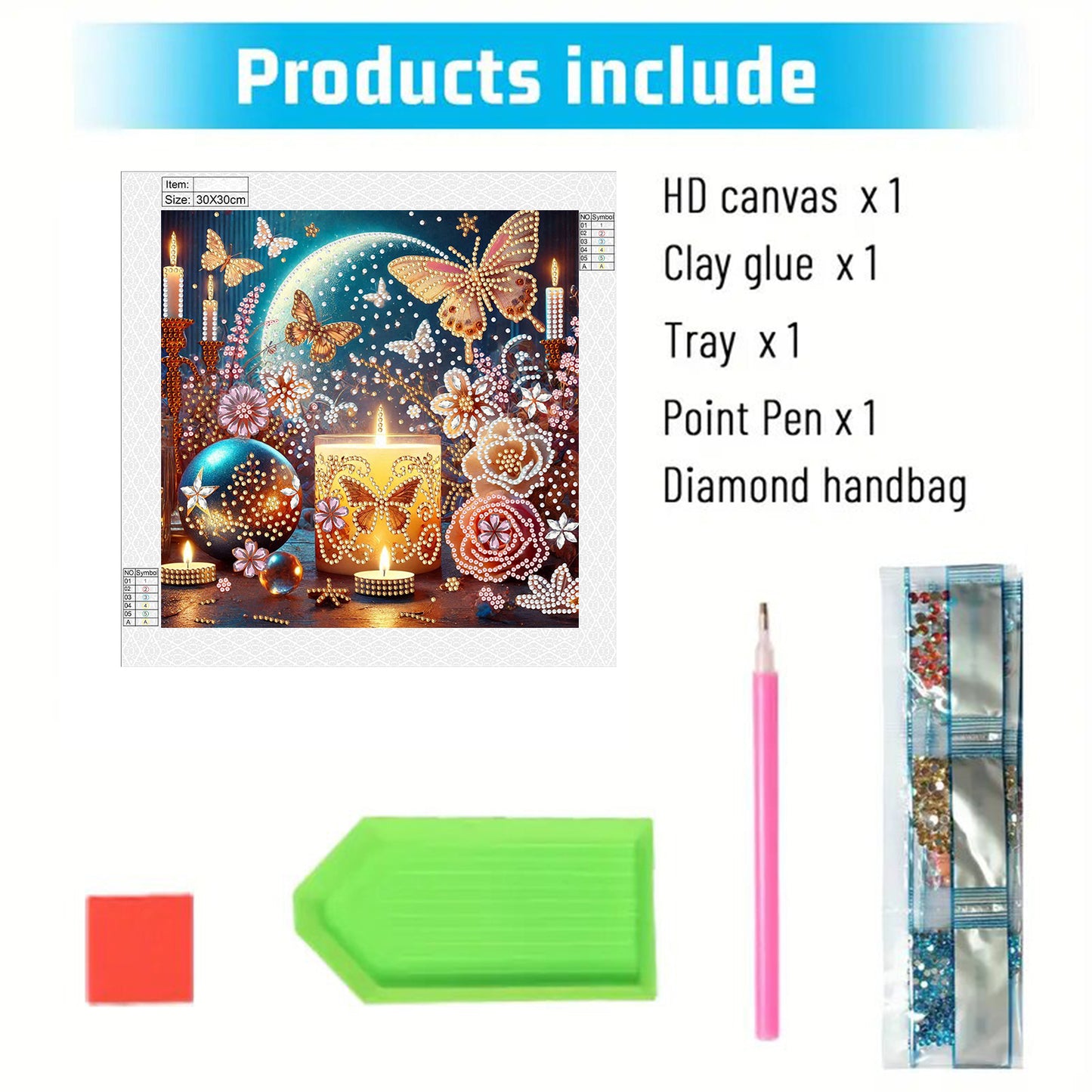 Dreamy Flower Candles - Special Shaped Drill Diamond Painting 30*30CM