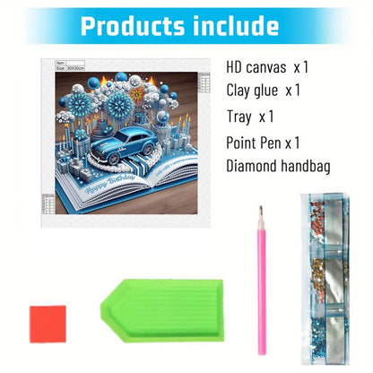 Dreamy Cars Books - Special Shaped Drill Diamond Painting 30*30CM