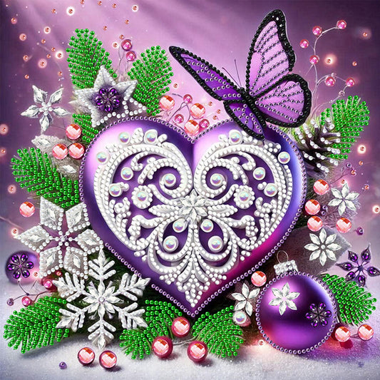 Dreamy Heart Butterflies - Special Shaped Drill Diamond Painting 30*30CM