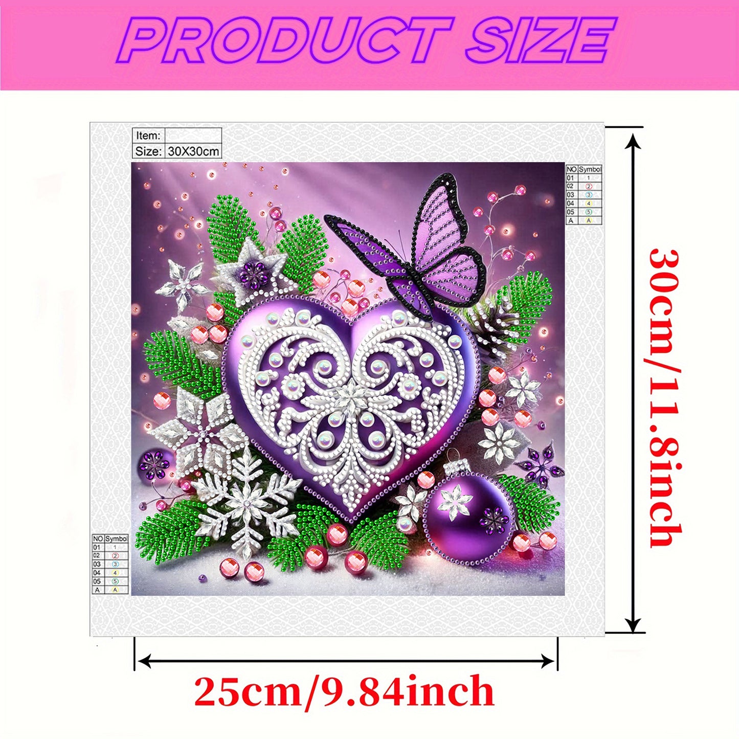 Dreamy Heart Butterflies - Special Shaped Drill Diamond Painting 30*30CM