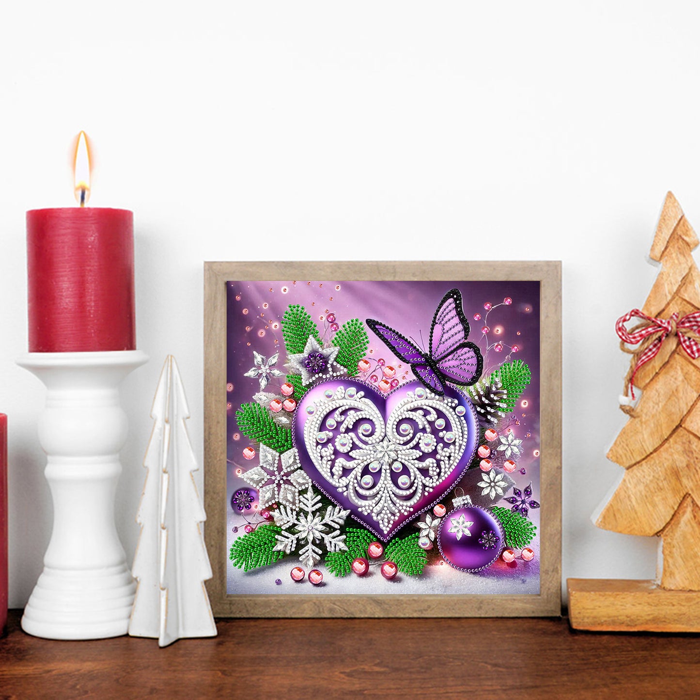 Dreamy Heart Butterflies - Special Shaped Drill Diamond Painting 30*30CM