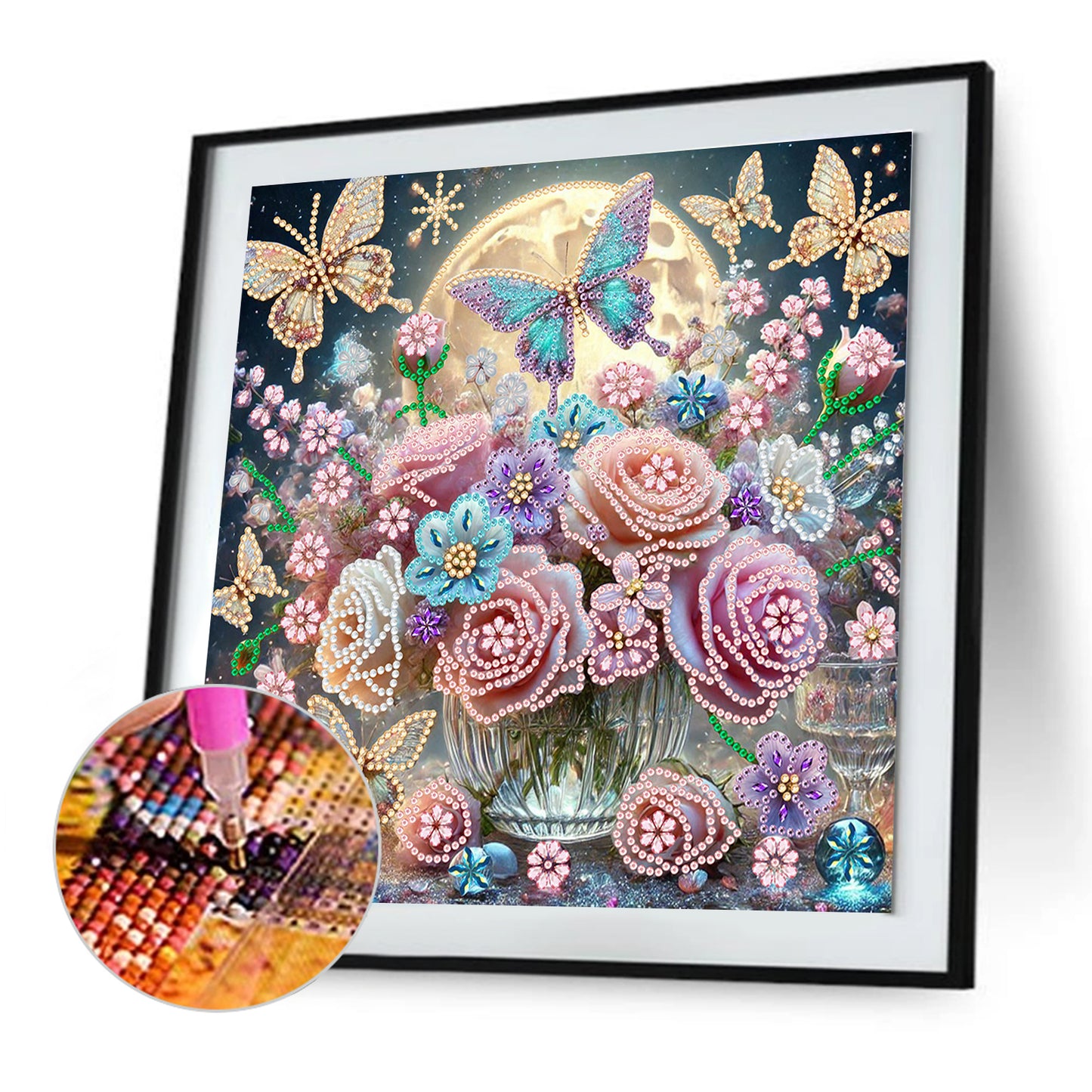 Dream Flower Butterfly - Special Shaped Drill Diamond Painting 30*30CM