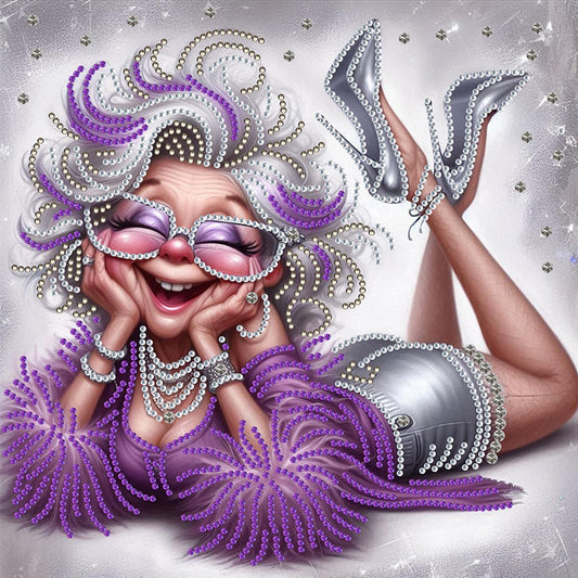 Cute Grandma - Special Shaped Drill Diamond Painting 30*30CM