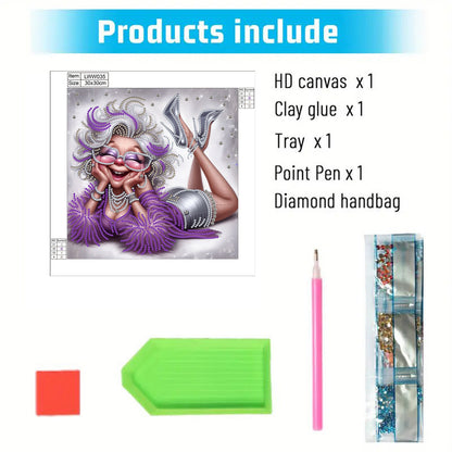 Cute Grandma - Special Shaped Drill Diamond Painting 30*30CM