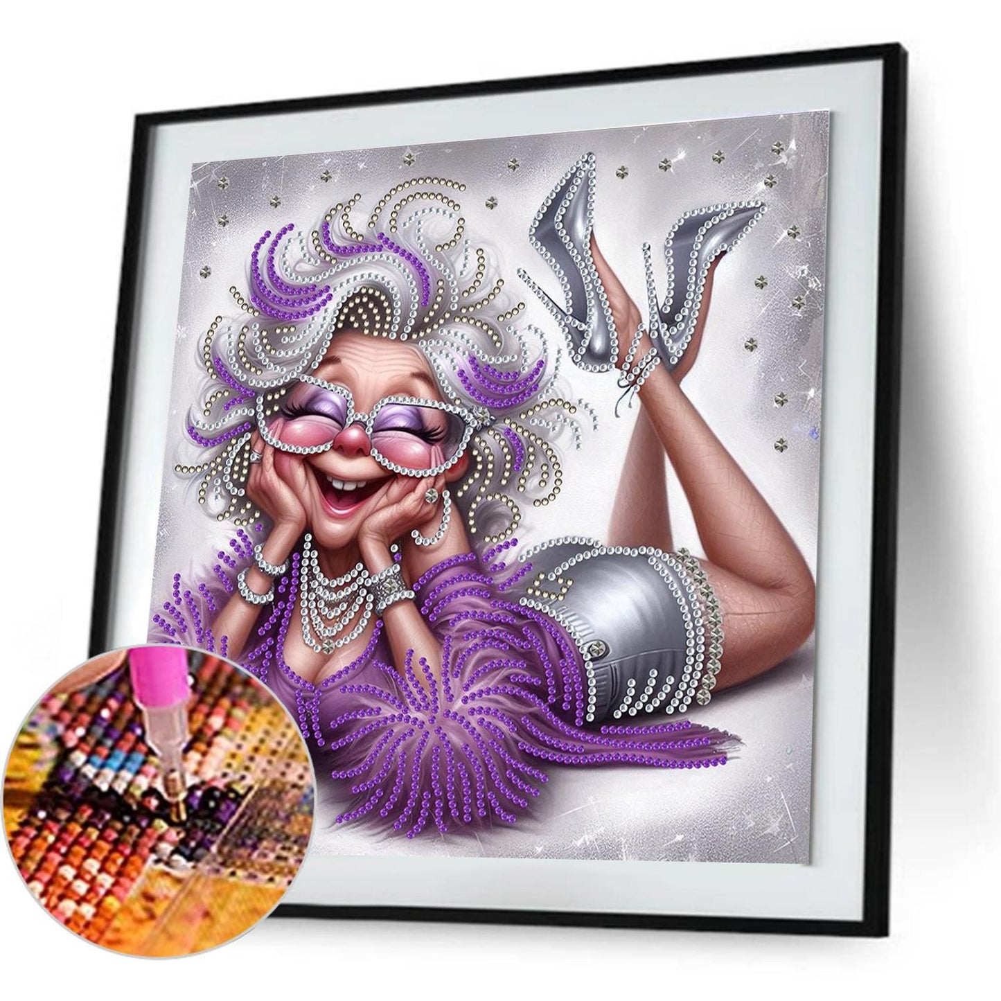 Cute Grandma - Special Shaped Drill Diamond Painting 30*30CM