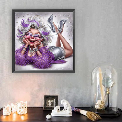 Cute Grandma - Special Shaped Drill Diamond Painting 30*30CM