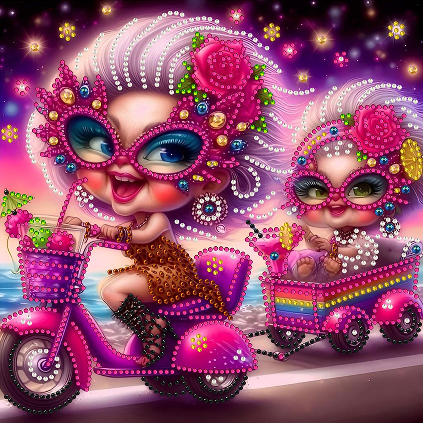 Cute Old Lady - Special Shaped Drill Diamond Painting 30*30CM