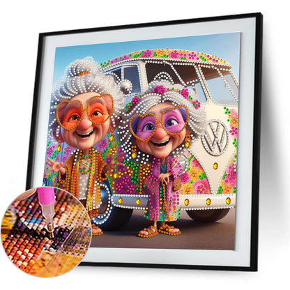 Cute Grandma - Special Shaped Drill Diamond Painting 30*30CM