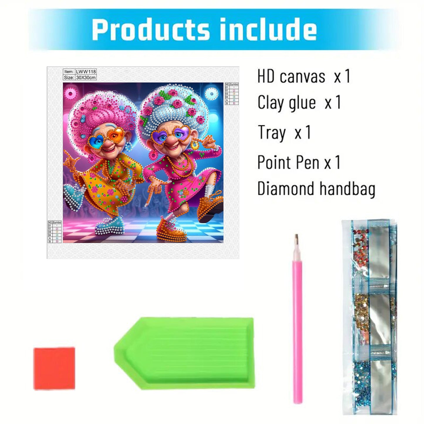 Cute Grandma - Special Shaped Drill Diamond Painting 30*30CM