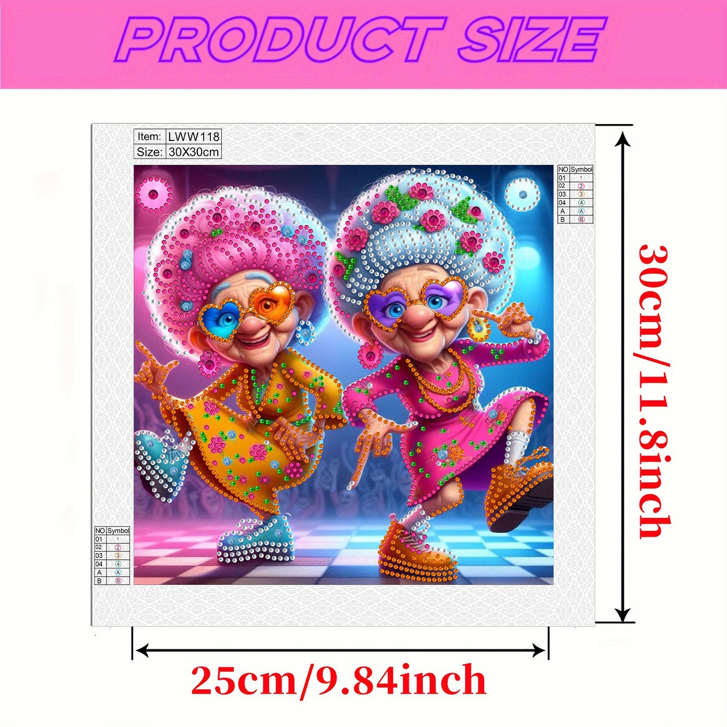 Cute Grandma - Special Shaped Drill Diamond Painting 30*30CM