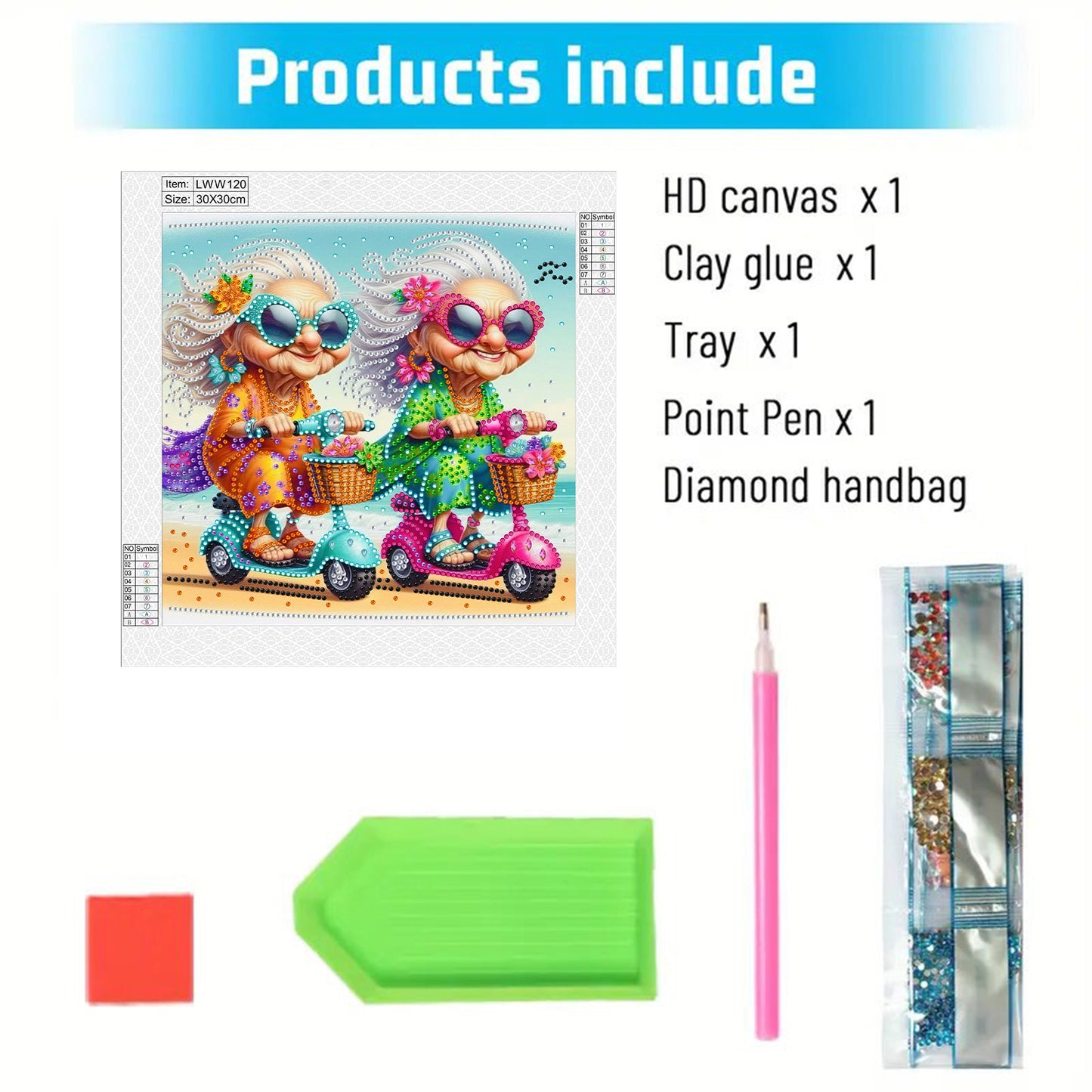 Cute Grandma - Special Shaped Drill Diamond Painting 30*30CM