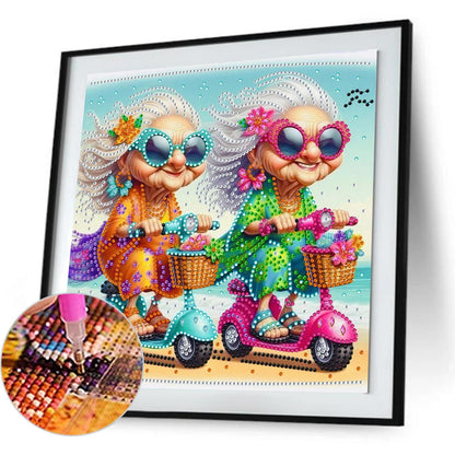 Cute Grandma - Special Shaped Drill Diamond Painting 30*30CM