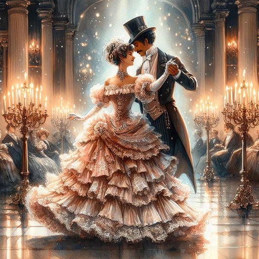 Vintage Dance Partners - Full Round Drill Diamond Painting 40*40CM