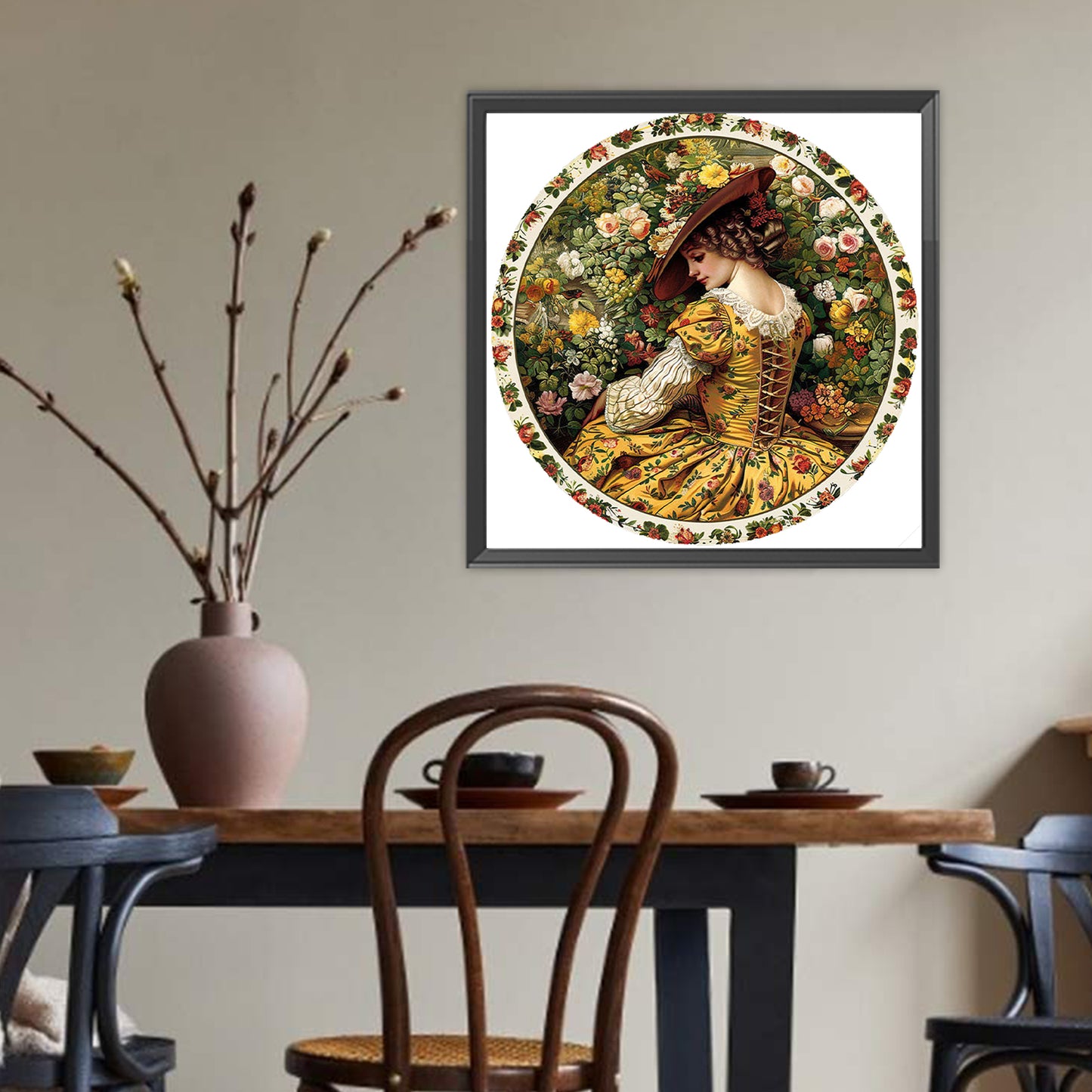 Vintage Girl - Full Round Drill Diamond Painting 40*40CM