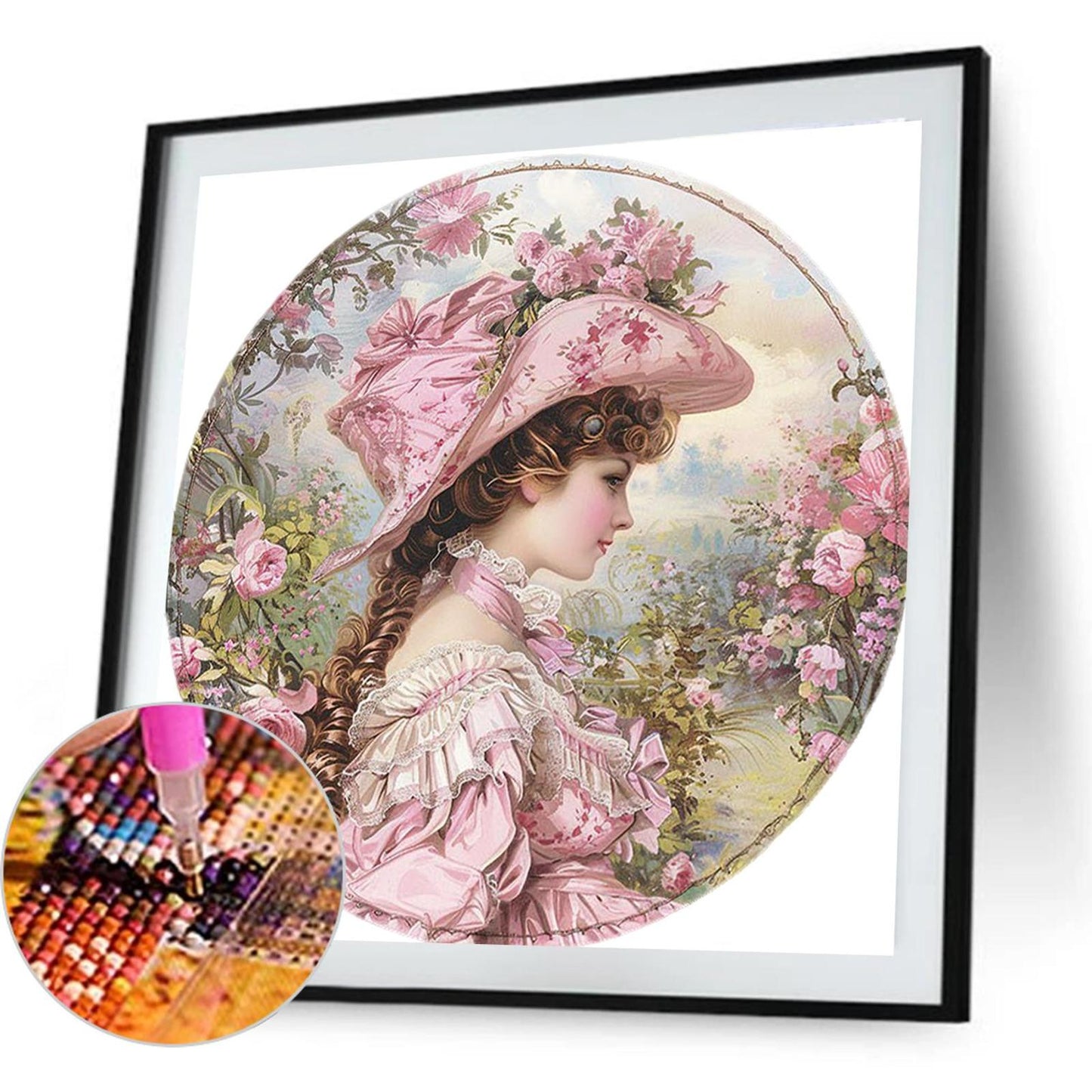 Vintage Girl - Full Round Drill Diamond Painting 40*40CM