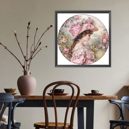 Vintage Girl - Full Round Drill Diamond Painting 40*40CM