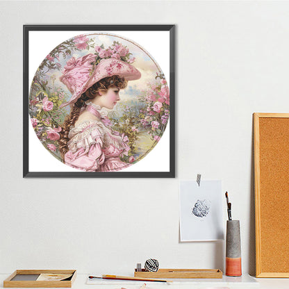 Vintage Girl - Full Round Drill Diamond Painting 40*40CM