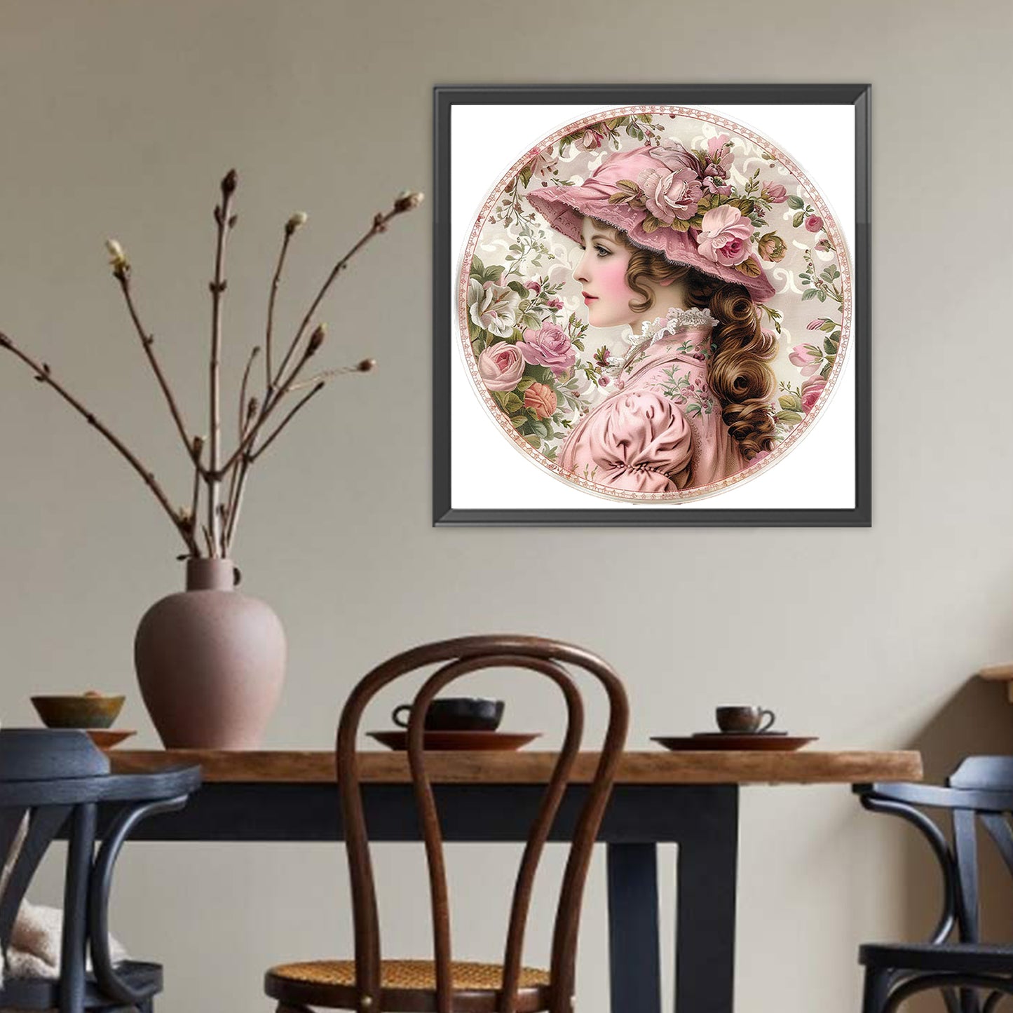 Vintage Girl - Full Round Drill Diamond Painting 40*40CM