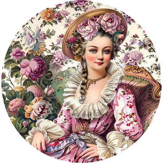 Vintage Girl - Full Round Drill Diamond Painting 40*40CM