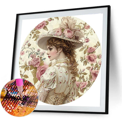 Vintage Girl - Full Round Drill Diamond Painting 40*40CM