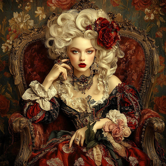 Vintage Girl - Full Round Drill Diamond Painting 40*40CM