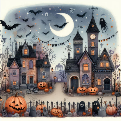 Halloween Street - Full Round Drill Diamond Painting 40*40CM