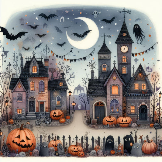 Halloween Street - Full Round Drill Diamond Painting 40*40CM
