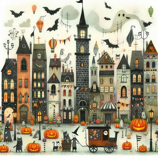 Halloween Street - Full Round Drill Diamond Painting 40*40CM