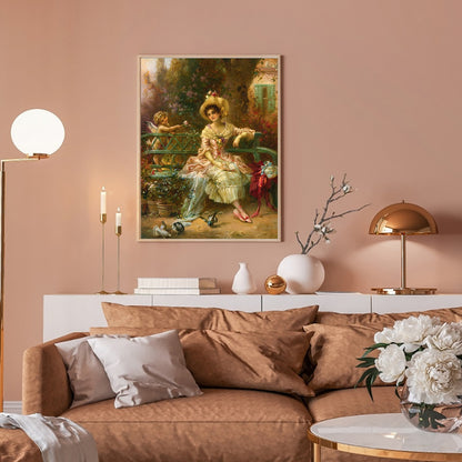 Vintage Girl - Full Round Drill Diamond Painting 30*40CM