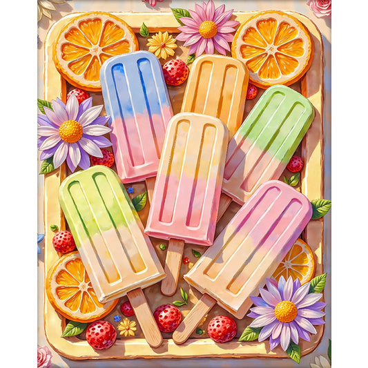 Fruit Rainbow Popsicle - 11CT Stamped Cross Stitch 60*75CM (Brand)