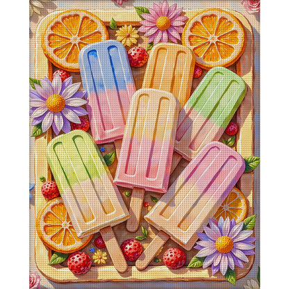 Fruit Rainbow Popsicle - 11CT Stamped Cross Stitch 60*75CM (Brand)