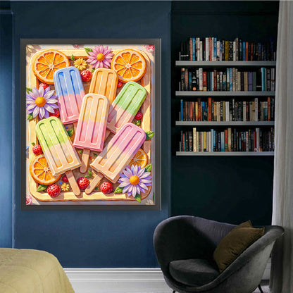 Fruit Rainbow Popsicle - 11CT Stamped Cross Stitch 60*75CM (Brand)