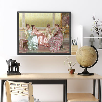 Vintage Girl - Full Round Drill Diamond Painting 50*40CM