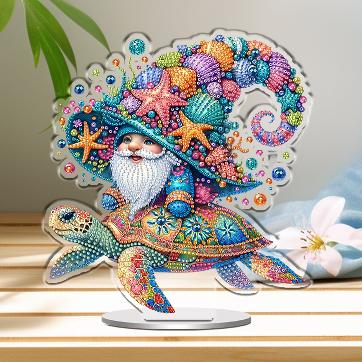 Turtle DIY 2D Flat Print Acrylic Desktop Diamond Art Kits 24x22cm Desktop Decor