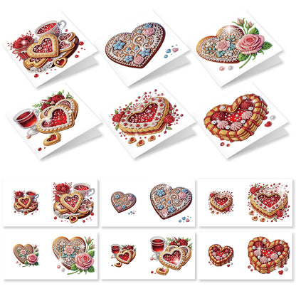 12Pcs Valentines Day Heart DIY Diamond Painting Greeting Cards for Adults Gifts