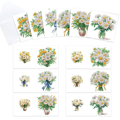 12Pcs Bouquet DIY Diamond Painting Greeting Cards for Adult Holiday Gifts