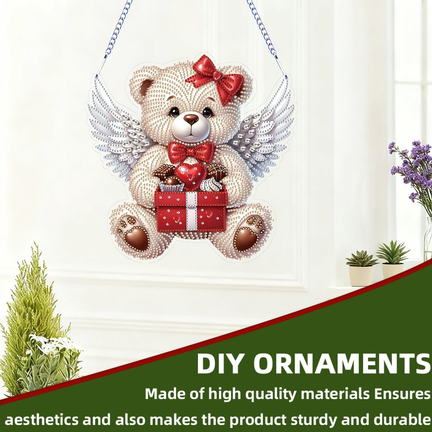 Valentine Day 2D Flat DIY Diamond Art Pendant Diamond Painting Crafts Set (Bear)