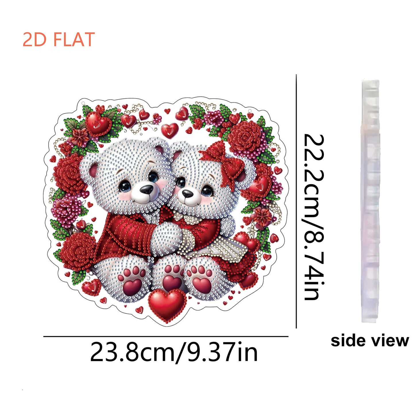 Valentine Day 2D Flat DIY Diamond Art Pendant Diamond Painting Crafts Set (Bear)