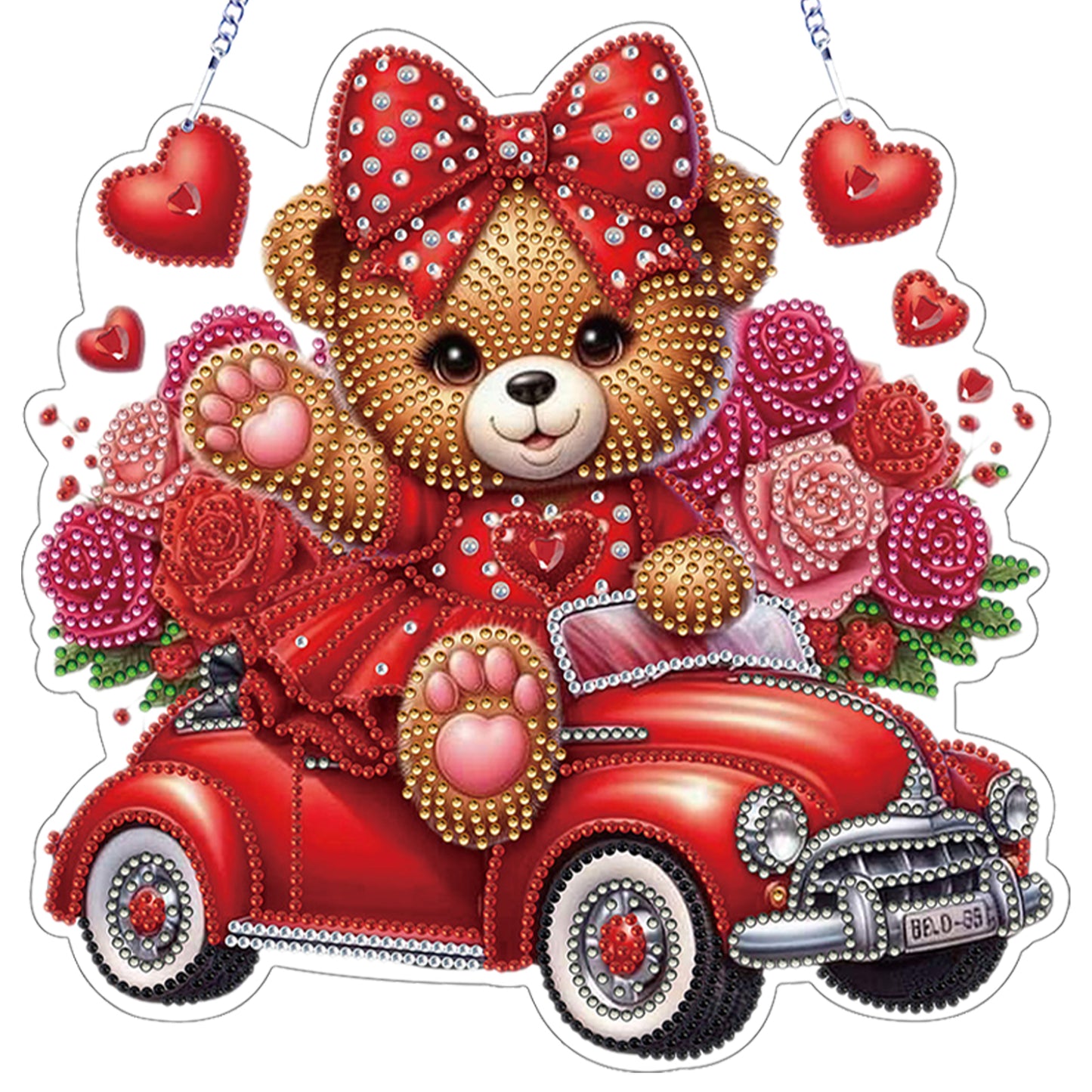 Valentine Day 2D Flat DIY Diamond Art Pendant Diamond Painting Crafts Set (Bear)