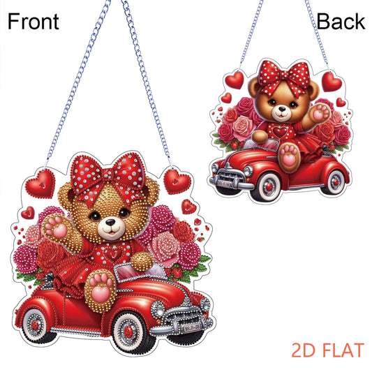 Valentine Day 2D Flat DIY Diamond Art Pendant Diamond Painting Crafts Set (Bear)