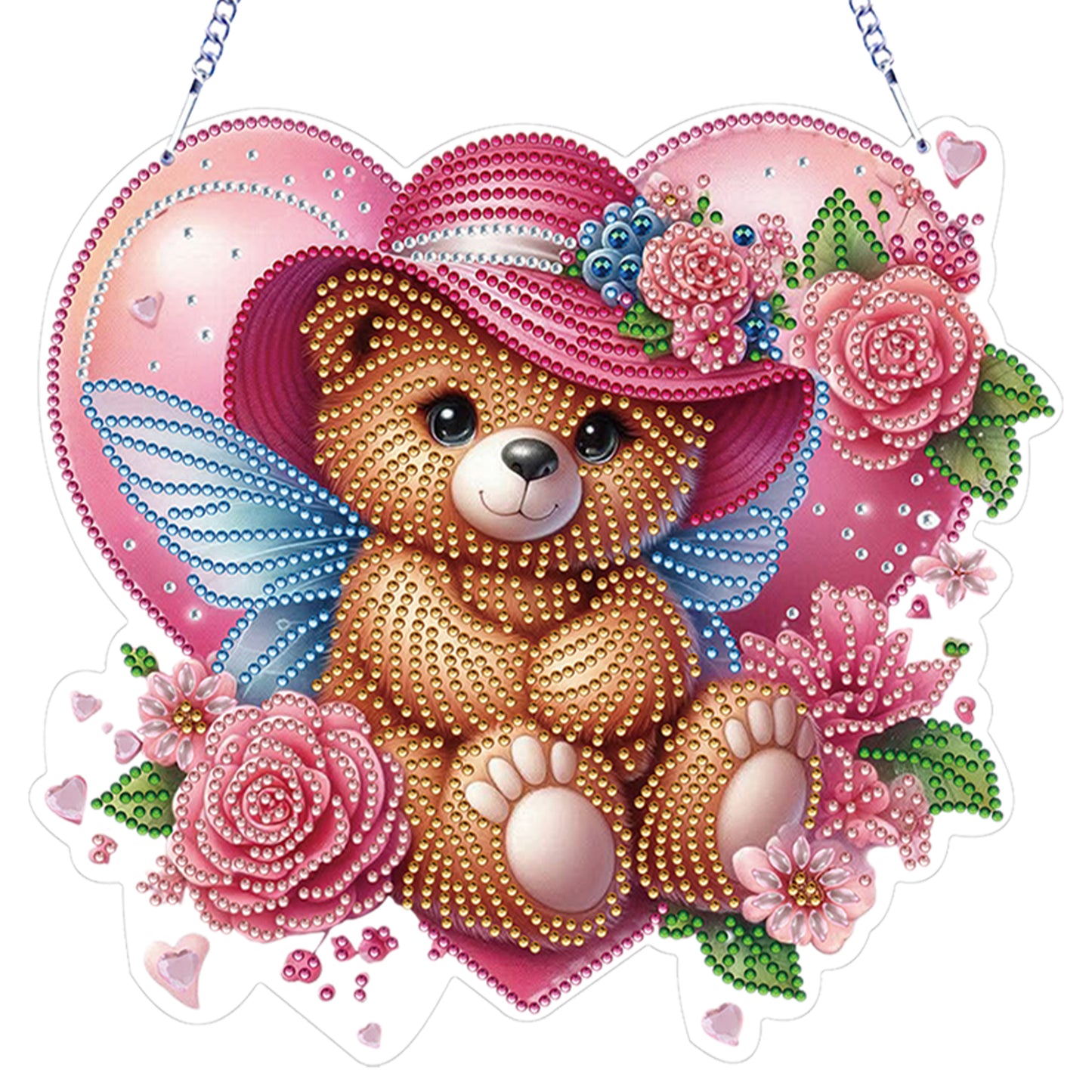 Valentine Day 2D Flat DIY Diamond Art Pendant Diamond Painting Crafts Set (Bear)