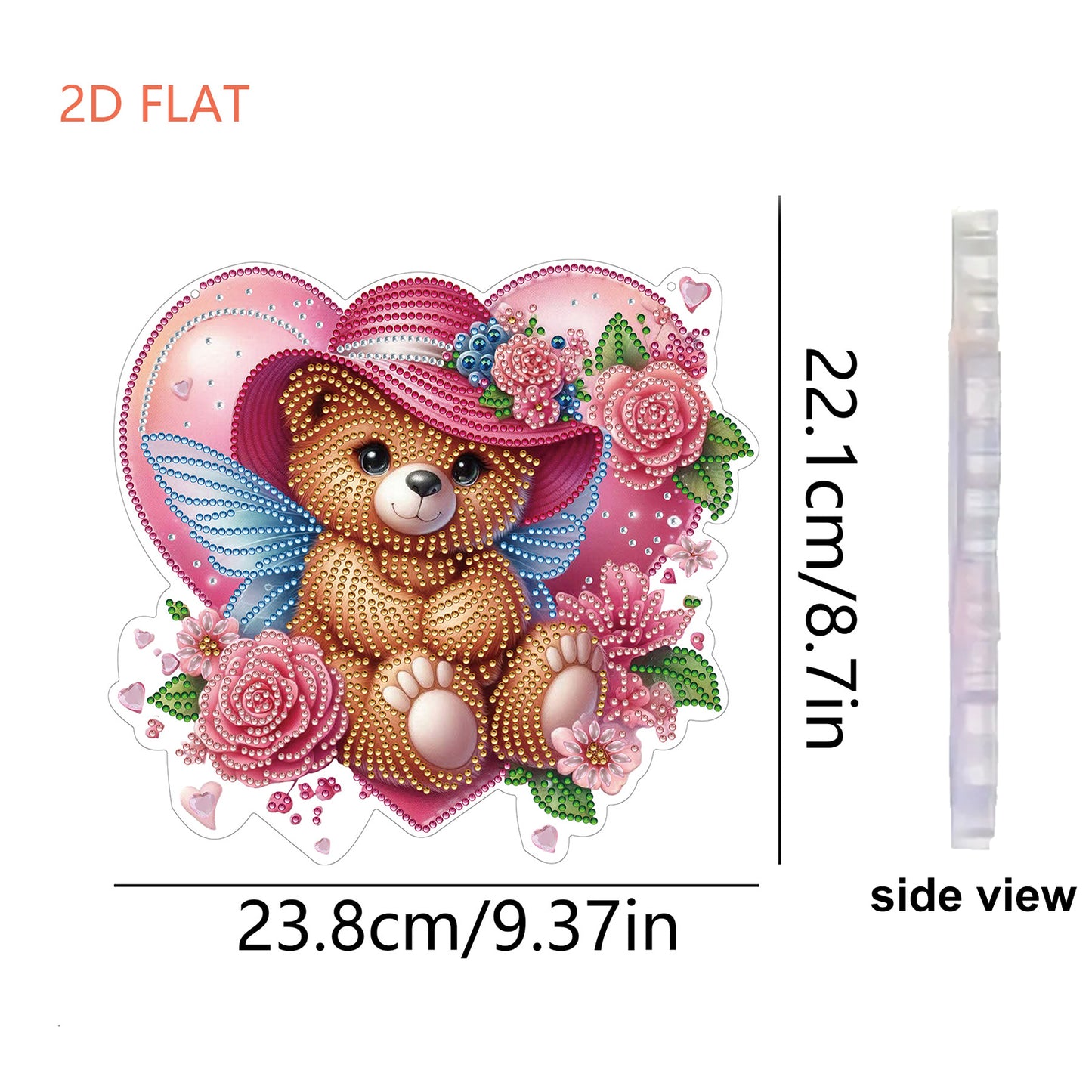 Valentine Day 2D Flat DIY Diamond Art Pendant Diamond Painting Crafts Set (Bear)