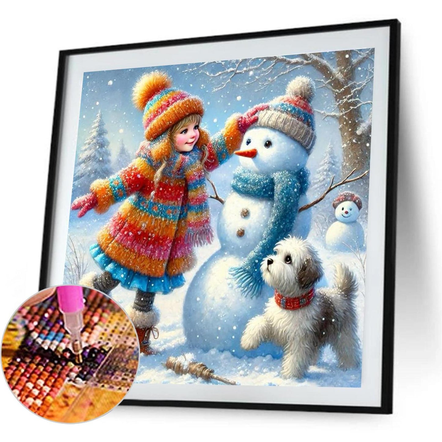 Snowman Building - Full Square Drill Diamond Painting 30*30CM