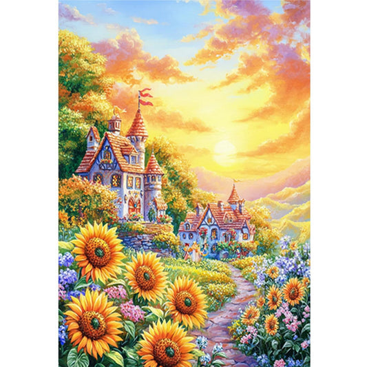 Sunflower Landscape - 11CT Stamped Cross Stitch 50*70CM (Mona Lisa Brand)