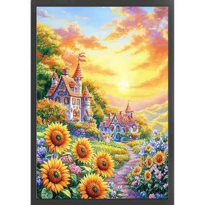Sunflower Landscape - 11CT Stamped Cross Stitch 50*70CM (Mona Lisa Brand)