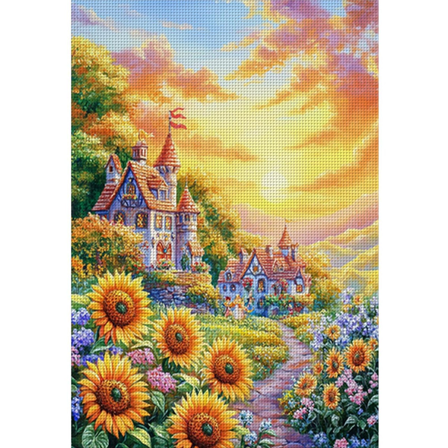 Sunflower Landscape - 11CT Stamped Cross Stitch 50*70CM (Mona Lisa Brand)