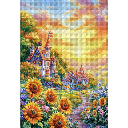Sunflower Landscape - 11CT Stamped Cross Stitch 50*70CM (Mona Lisa Brand)
