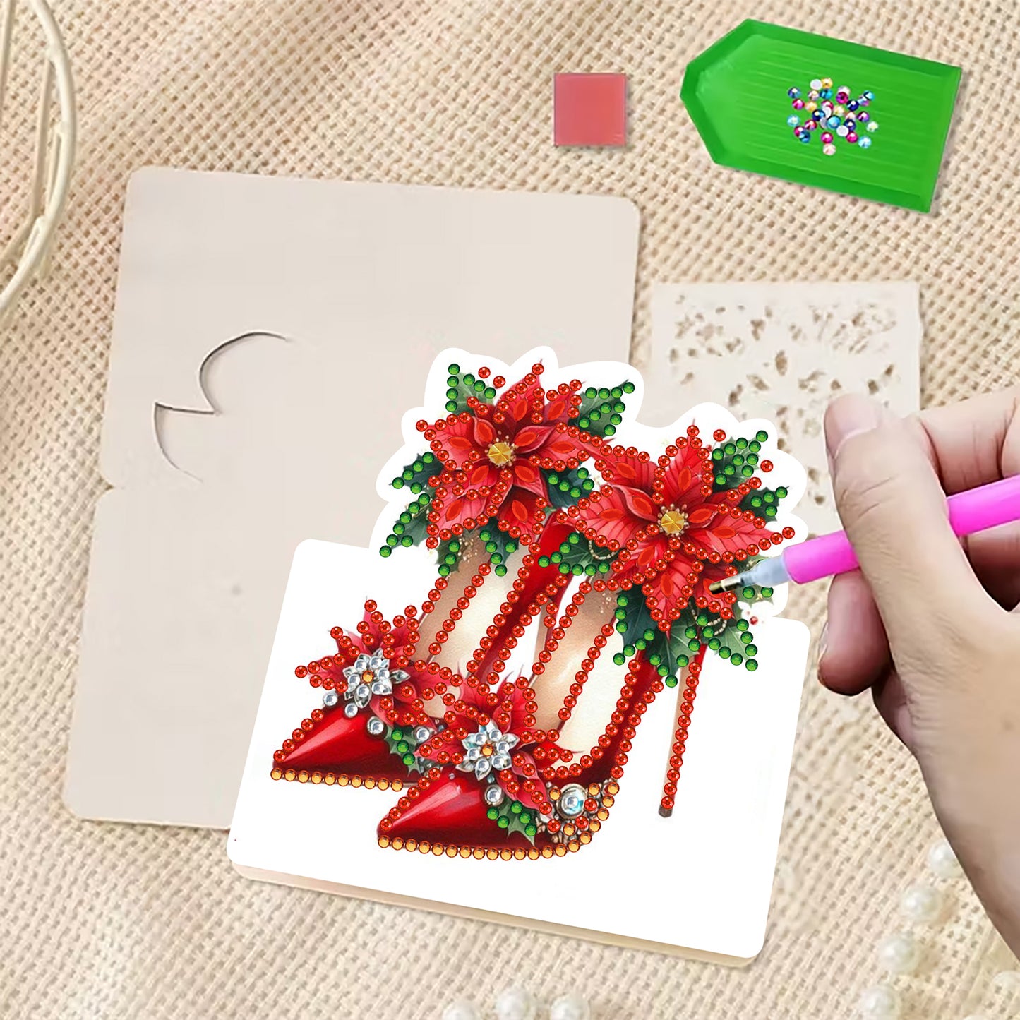 6 Packs High Heels DIY Diamond Painting Greeting Card Kit for Adults Gifts